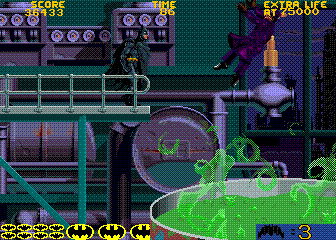 Note how Batman runs from the scene of the crime. Guess he can't take the heat.