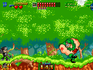 Sanders is comin' at you! Watch out for his Protein Missile!