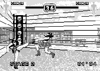 When you play Fighters Megamix for the Game.Com, everyone loses. Also, showing off a weird glitch here, as if you lose your armour and go to a second bout, you'll still be without armour. Lame.