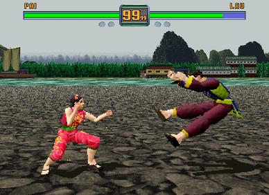 This isn't Pai punching her father in the gut- he's actually leaping towards her like that. Honest.