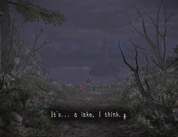 And we'll leave you on this ominous note. What lies in the lake beyond the Chaos Forest? Fiona will find out if you play Haunting Ground to its conclusion!
...
... Although this does remind me that one of my favourite bits in the game is picking up the map of the Chaos Forest and it shows you ~jack shit~. Just a mess of green and a 'YOU ARE HERE' marker. Thanks, appreciate it.