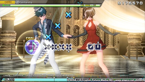 MEIKO got dressed up for a proper party, KAITO just fell into his wardrobe and walked out. She's not pleased with him.