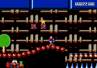 Yes, he's walking on a platform made of cricket balls that HAVE EYES.