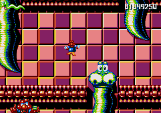 Oh, yeah, the snake heads hurt you. They didn't do that in the board game version.