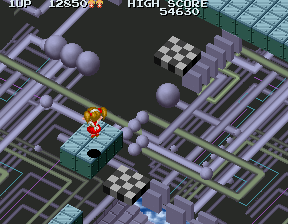 Ooh, exciting, there's TWO chequered platforms on this bit. Thrilling stuff.