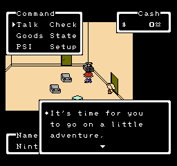 Ninten's dad is pretty great. He even calls you when you're out on the field sometimes!