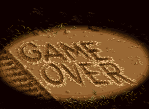 I know what you're thinking. 'Ant, why did you take another screenshot of the Metal Slug game over screen? Surely it's the same as the one from Metal Slug 4 and every other game in the series?' Well, I must disappoint you! It IS different! The Morden soldier's helmet is actually edited out this time. Go check the Metal Slug 4 article if you don't believe me!