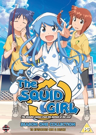 WEIRD TRIVIA - This box art isn't the final version used in the UK. How so? The BBFC rating is wrong! Because of 'moderate sex references and comic violence' on Disc 2 (according to the BBFC) The Squid Girl is actually rated 12 in the UK. The first disc is just PG. To give you a wider frame of reference, the BBFC gave Strike Witches a 12 and- wait for it- Puella Magi Madoka Magica A 15 RATING (apparently because of the strong language on Disc 2). NOT FOR KIDZ.