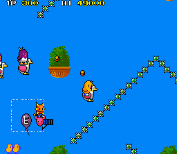That rock's just skimming past Tiki's head. A close call.